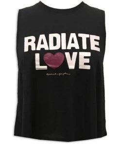 Spiritual Gangster Activewear Radiate Love Crop Tank Vintage Black