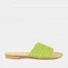 Melocotton Raffia Rope Slide Sandal In Green