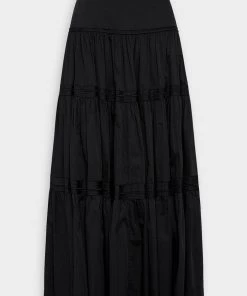 Aje. Recurrence Tiered Maxi Skirt In Black Just In