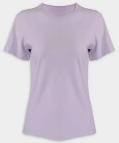 Jonathan Simkhai Standard Just In Reed Baby Jersey Short Sleeve Crew Neck Top In Shell