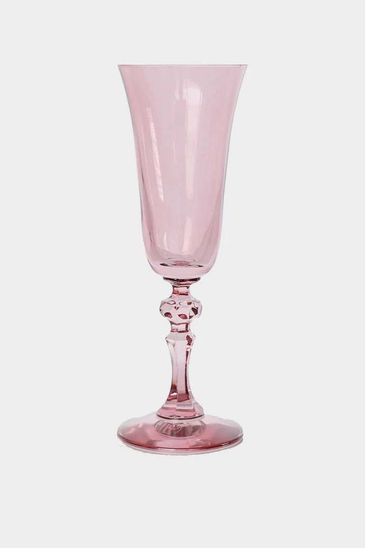 Estelle Colored Glass Regal Flute In Rose - Set Of 6 1 Estelle Colored Glass Regal Flute In Rose - Set Of 6