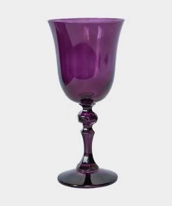 Estelle Colored Glass Regal Goblet In Amethyst - Set Of 6