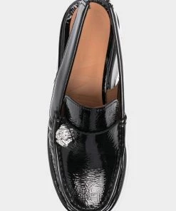 GANNI Retro Platform Slingback Loafers In Black Just In