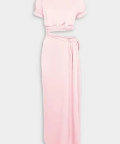 Christopher Esber Rolled Up Tee Dress In Rose Quartz Just In