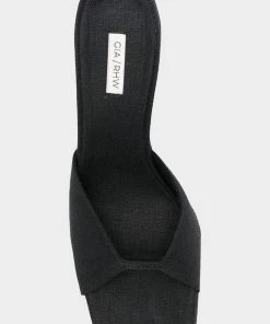 Gia Borghini Rosie Square Toe Sandals In Black