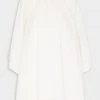 Gia Studios Just In Ruched Bell Sleeve Mini Dress In White