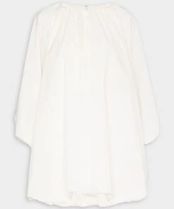 Gia Studios Just In Ruched Bell Sleeve Mini Dress In White