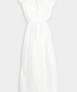 Gia Studios Ruched Tie Waist Dress In White Just In