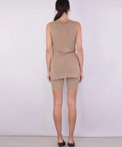 ST. AGNI Teos Knit Bike Shorts In Oak Just In