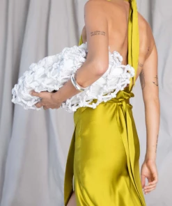 Studio Amelia Maxi Fishnet Bag In White Just In