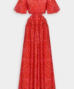 Agua By Agua Bendita Samba Ipanema Escarlata Maxi Dress