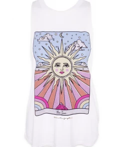 Spiritual Gangster Just In Sun Movement Open Back Tank Top In Cream