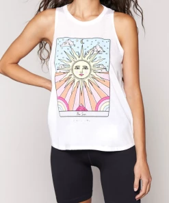 Spiritual Gangster Just In Sun Movement Open Back Tank Top In Cream
