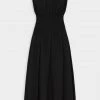 Matteau Shirred Boat Neck Dress In Black