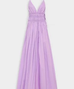 Matteau Just In Shirred Triangle Dress In Violet