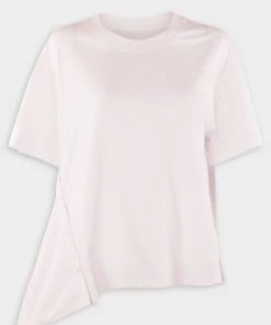 3.1 Phillip Lim Just In Short Sleeve Draped Combo T-Shirt In White
