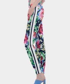 NORMA KAMALI Side Stripe Jog Pant In Rose Garden