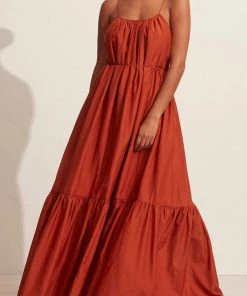 Matteau Single Tier Sundress In Terracota