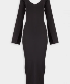 Solace London Sayen Midi Dress In Black Just In