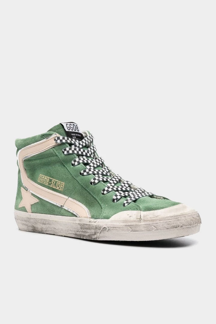 Golden Goose Slide Wood Green Suede Leather Men Sneaker 2 Golden Goose Slide Wood Green Suede Leather Men Sneaker