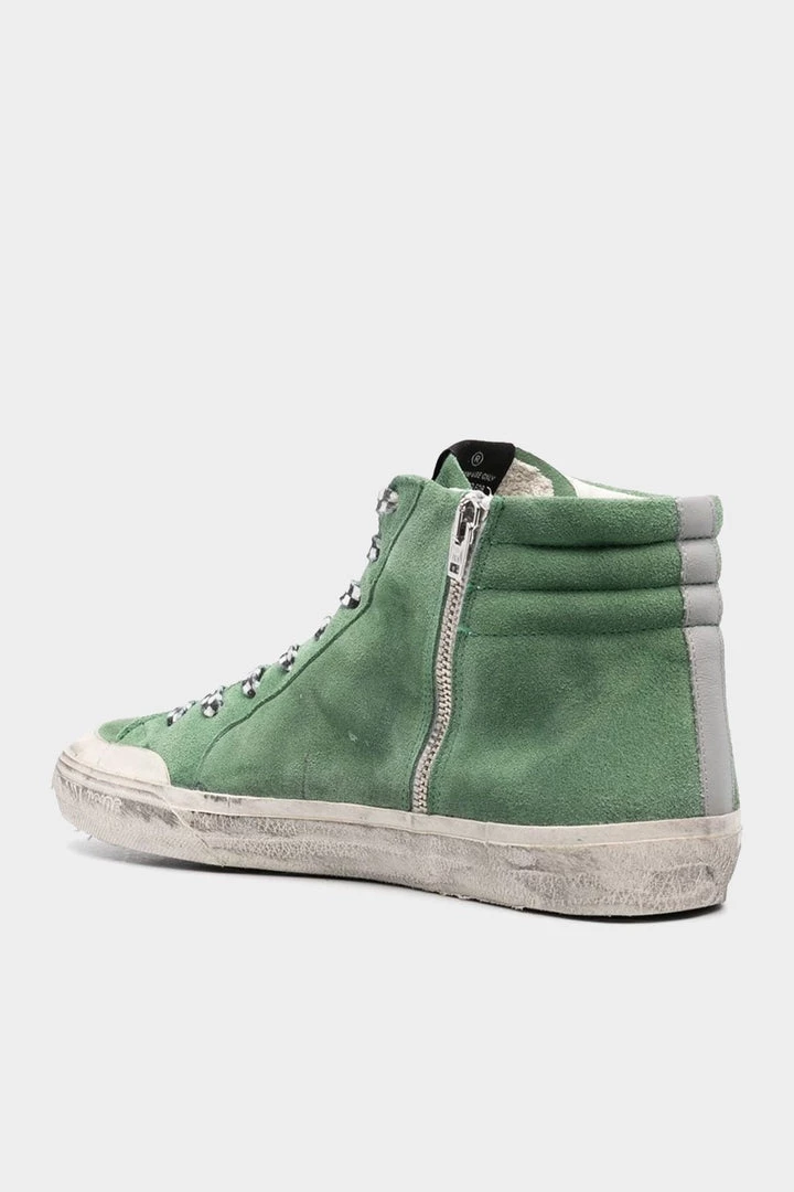 Golden Goose Slide Wood Green Suede Leather Men Sneaker 3 Golden Goose Slide Wood Green Suede Leather Men Sneaker