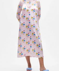 GANNI Slip Mini Dress In Floral Light Lilac