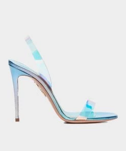 Aquazzura Just In So Nude Plexi Sandal 105 In Sky