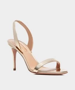 Aquazzura Just In So Nude Sandal 85 In Soft Gold