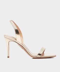Aquazzura Just In So Nude Sandal 85 In Soft Gold
