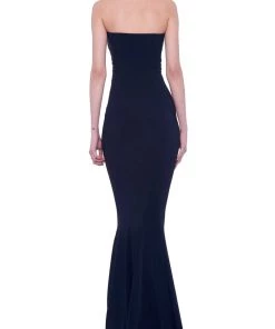 NORMA KAMALI Strapless Fishtail Gown In Black
