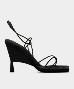 Gia Borghini Strappy Leather Sandals In Black