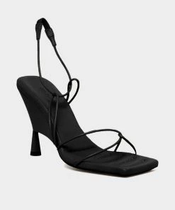 Gia Borghini Strappy Leather Sandals In Black