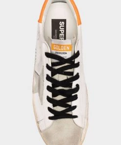 Golden Goose Super-Star Leather Men Sneaker In Orange Fluo
