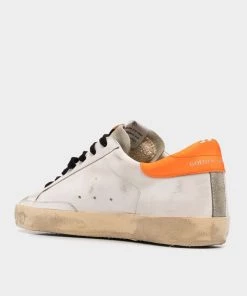 Golden Goose Super-Star Leather Men Sneaker In Orange Fluo