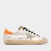 Golden Goose Super-Star Leather Men Sneaker In Orange Fluo