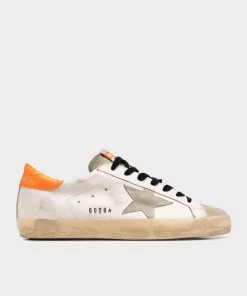 Golden Goose Super-Star Leather Men Sneaker In Orange Fluo
