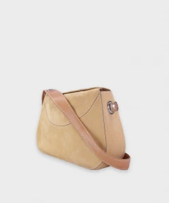 Olivia Vintage Tod's Beige Suede Handbag With Adjustable Strap