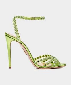 Aquazzura Tequila Plexi Sandal 105 In Lime