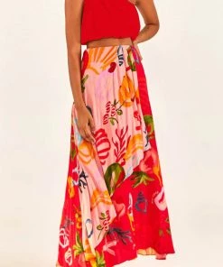 FARM Rio The Red One-Shoulder Knot Top