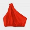 FARM Rio The Red One-Shoulder Knot Top