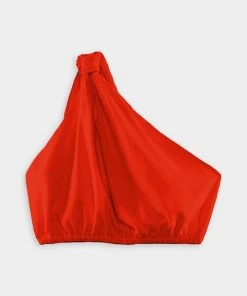 FARM Rio The Red One-Shoulder Knot Top