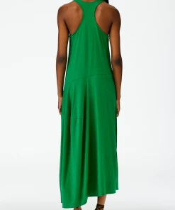 Tibi Just In T-Shirt Sleeveless Dress In Green