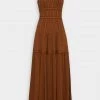Aje. Tidal Corset Midi Dress In Coffee Just In