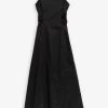 FRAME Tie Back Midi Dress In Noir Just In