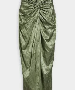 Vince. Twist Front Skirt In Dark Pistachio