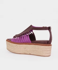 Ulla Johnson Valencia Twisted Contrast Flatform In Bitter Chocolate