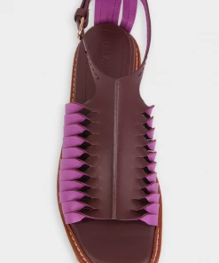 Ulla Johnson Valencia Twisted Contrast Flatform In Bitter Chocolate