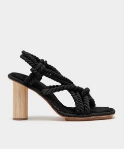 Ulla Johnson Uma Twisted Rope High Heel In Noir