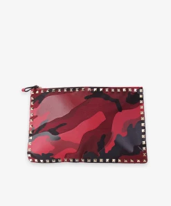 Olivia Vintage Valentino Red Camo Print Pouche