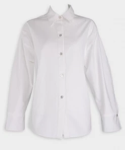 Vince. Sculpted Long Sleeve Shirt In Optic White